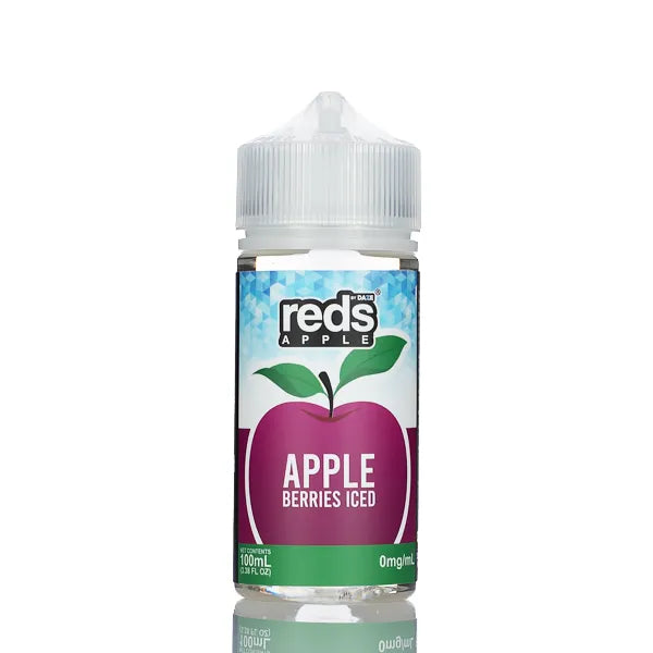 7 Daze Reds Apple ICED - No Nicotine Vape Juice - 100ml - Black Coral