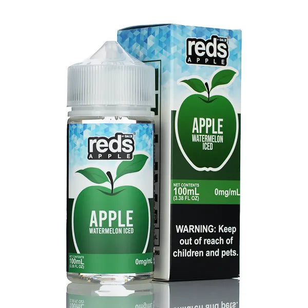 7 Daze Reds Apple ICED - No Nicotine Vape Juice - 100ml - Black Coral