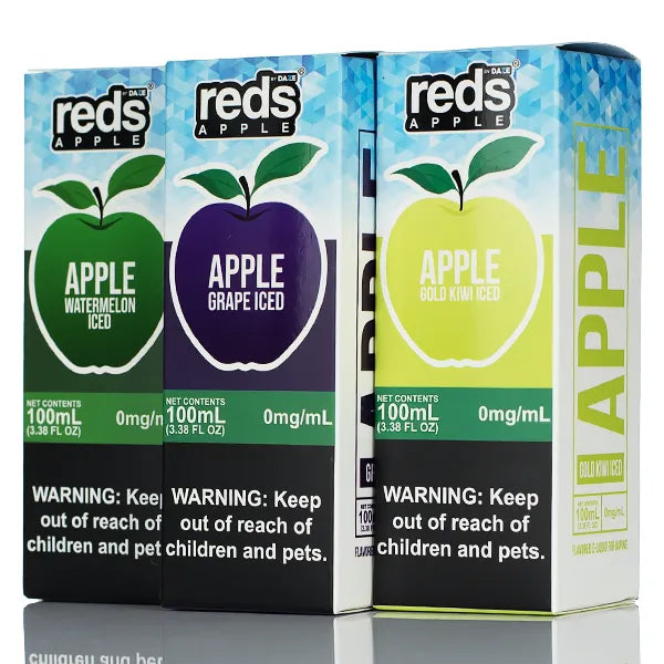 7 Daze Reds Apple ICED - No Nicotine Vape Juice - 100ml - Black Coral