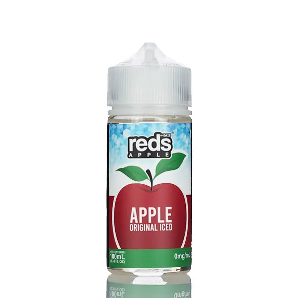7 Daze Reds Apple ICED - No Nicotine Vape Juice - 100ml - Black Coral