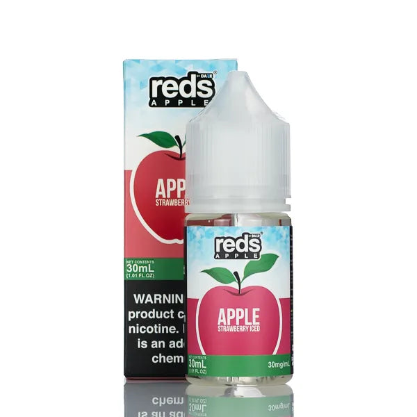 7 Daze Salt Series - Reds Apple Strawberry Iced - 30ml - Black Coral