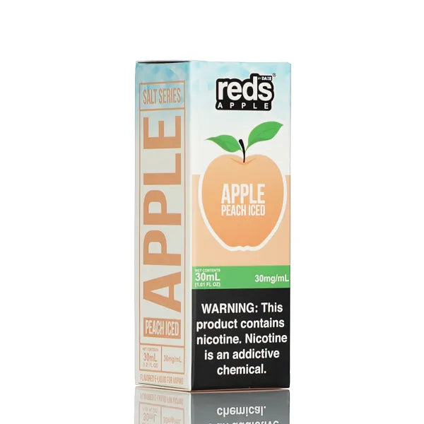 7 Daze TFN Salt Series - Reds Apple eJuice - Peach Iced - 30ml - Black Coral