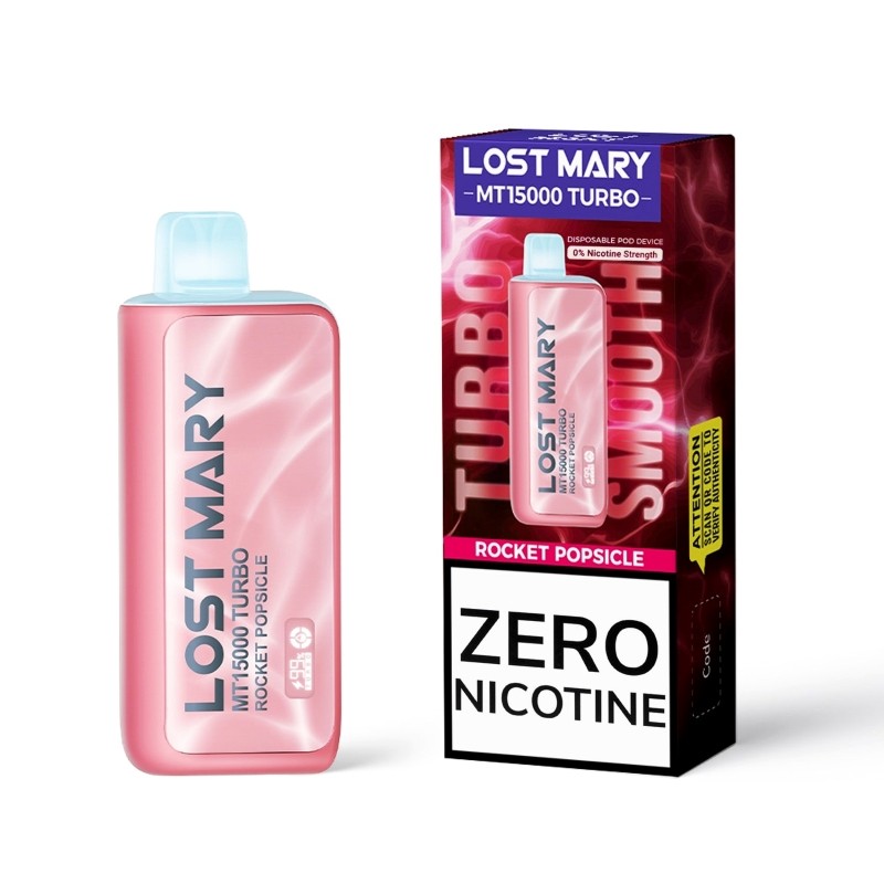 Rocket Popsicle (Zero Nicotine) Lost Mary MT15000 - Black Coral