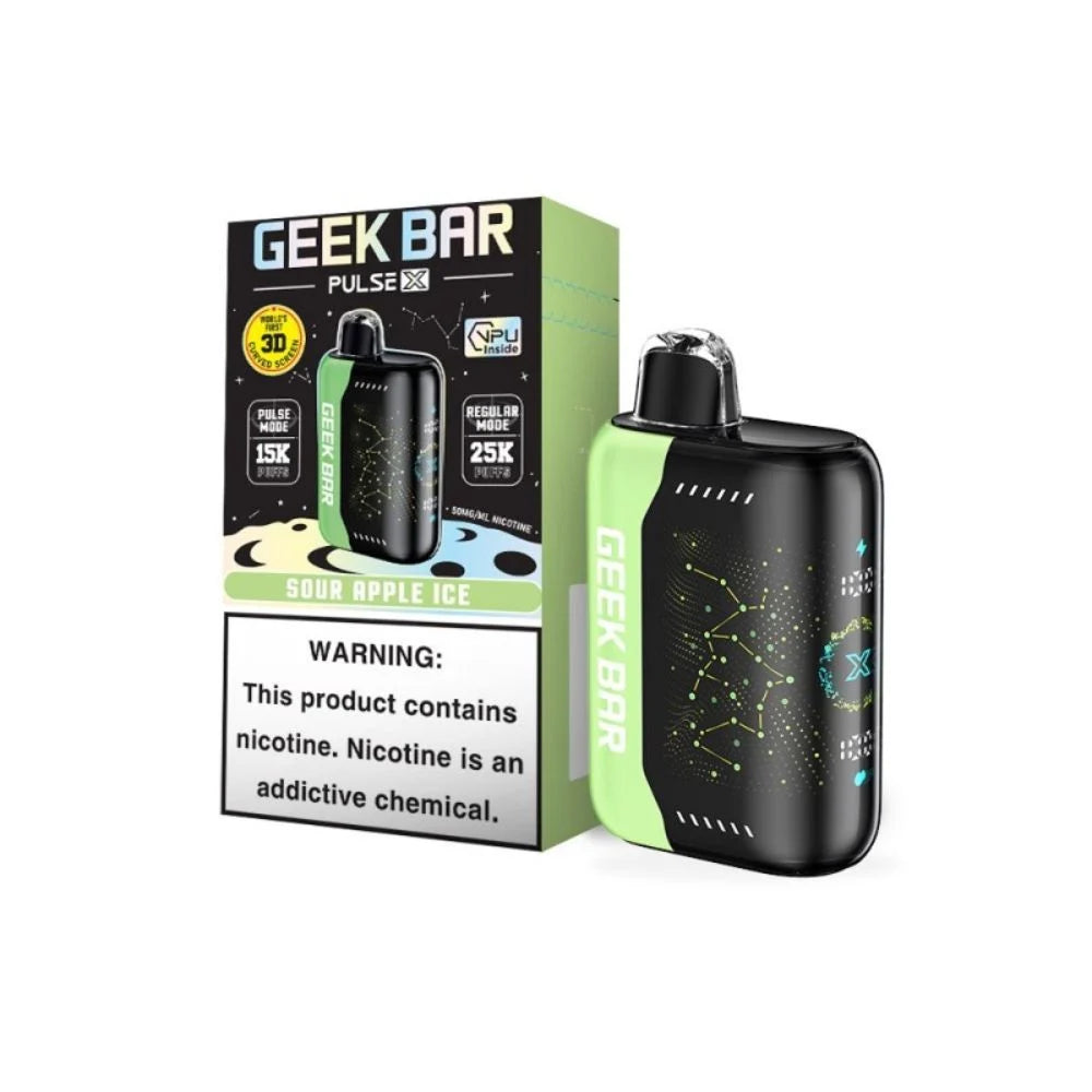 Geek Bar Pulse X 25000Sour Apple Ice Disposable Vape - Black Coral