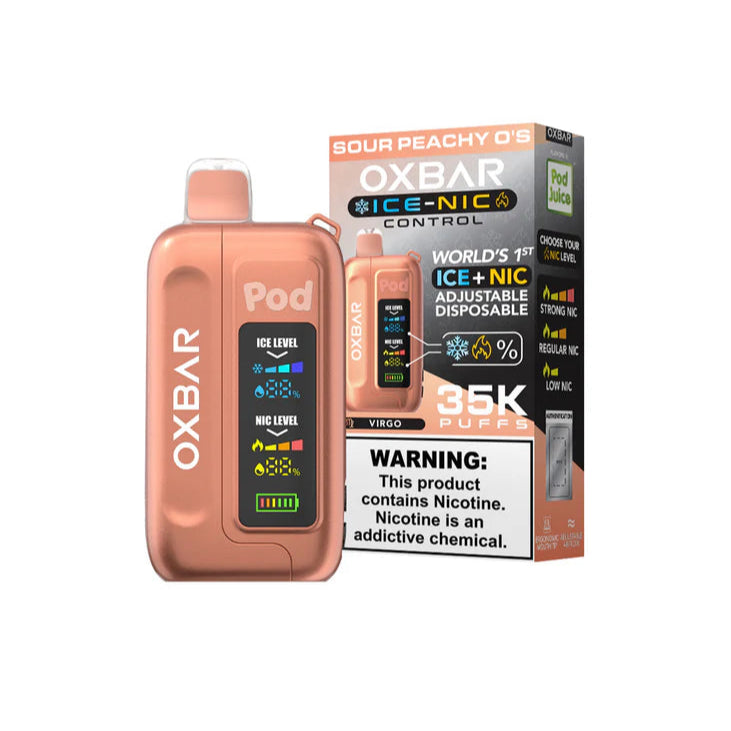 Sour Peachy O's Oxbar Ice-Nic Control 35K - Black Coral