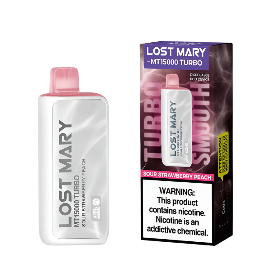 Sour Strawberry Peach Lost Mary MT15000 Turbo - Black Coral