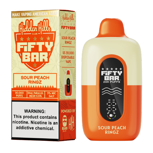 Sour Peach Ringz Hidden Hills x Fifty Bar 20K - Black Coral