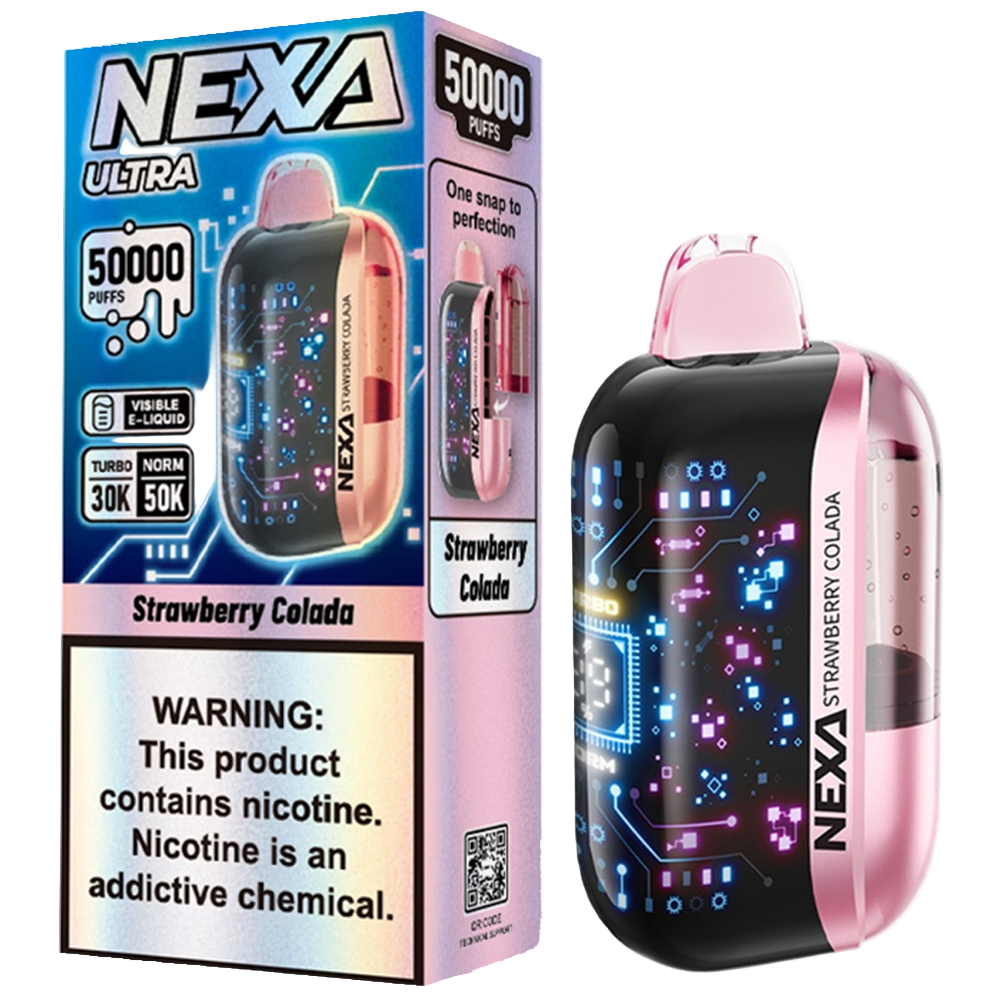 Nexa Ultra 50000 Strawberry Colada Disposable Vape - Black Coral