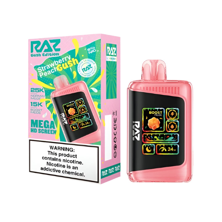 Strawberry Peach Gush Raz LTX 25K (Gush Edition) - Black Coral