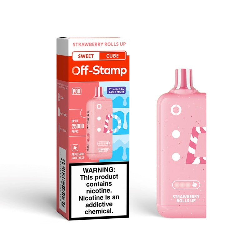 Strawberry Rolls Up Off Stamp Sweet Cube Pod 25K - Black Coral