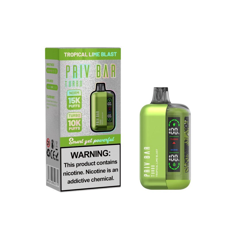 Tropical Lime Blast Priv Bar Turbo 15000 - Black Coral