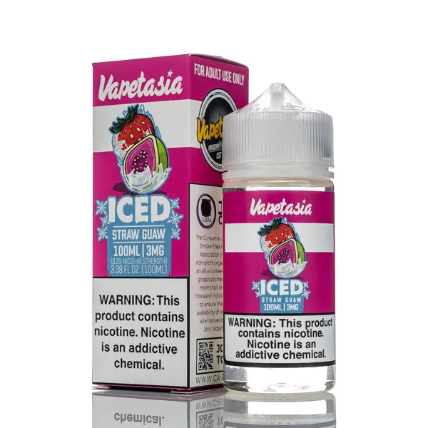 Vapetasia - ICED Straw Guaw - 100ml - Black Coral