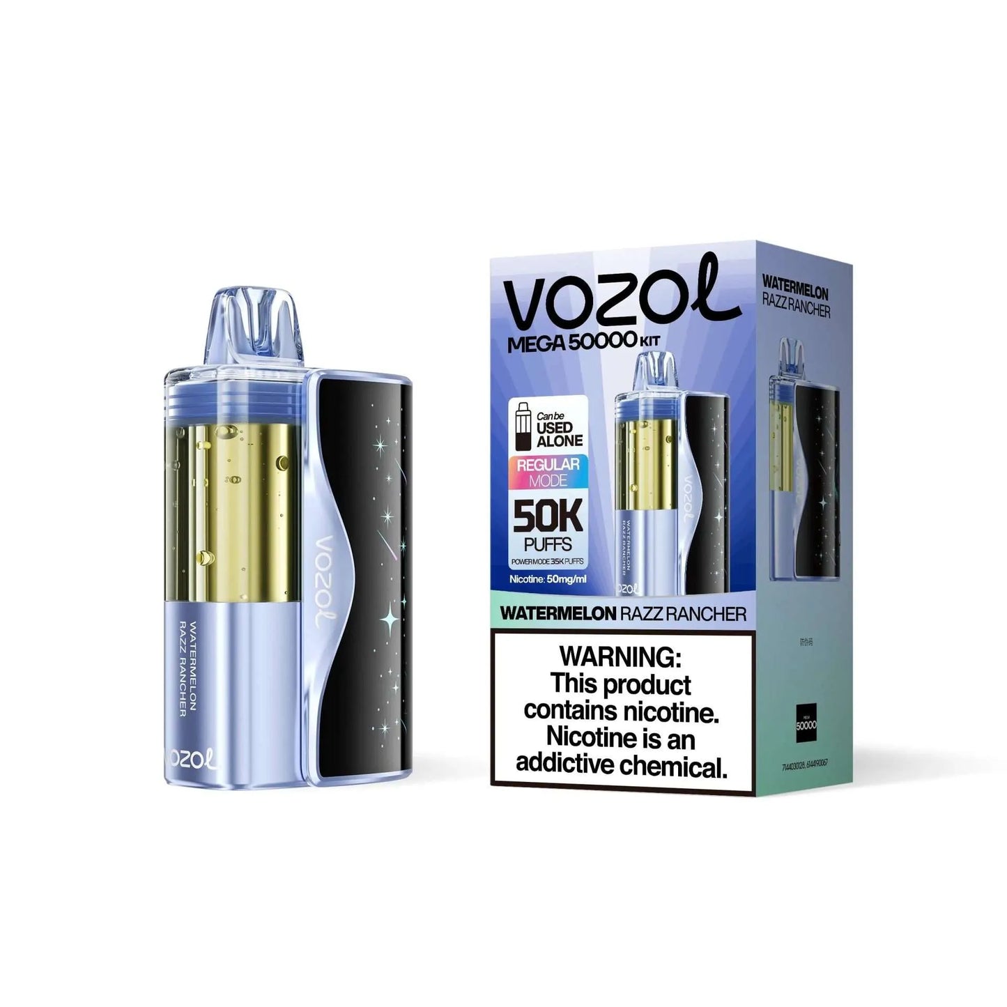 Vozol Mega 50K Watermelon Razz Rancher Disposable Vape - Black Coral