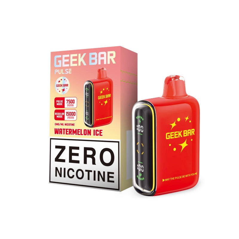 Watermelon Ice (Zero Nicotine) Geek Bar Pulse 15000 - Black Coral