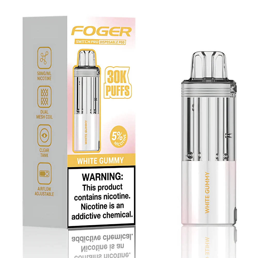 White Gummy Foger Switch Pro 30K Pod - Black Coral