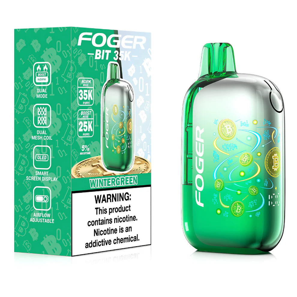 Foger Bit 35K Wintergreen Disposable Vape - Black Coral