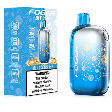 Foger Bit 35K Blue Razz Ice Disposable Vape - Black Coral