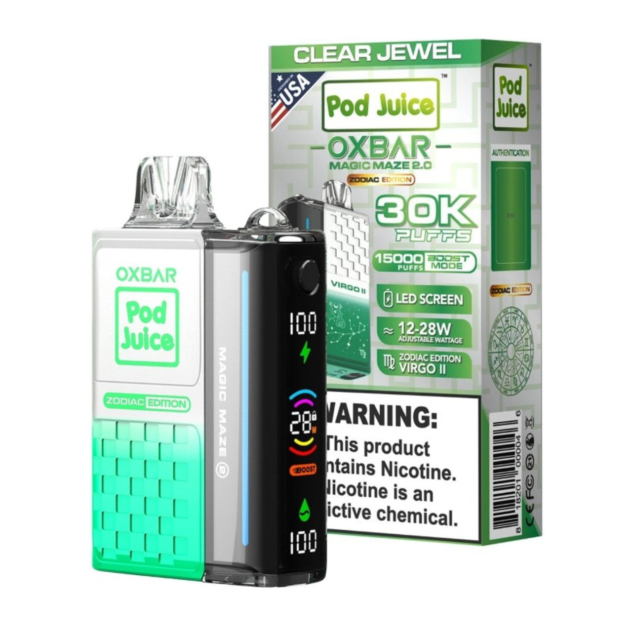 Clear Jewel Oxbar Magic Maze 2.0 Pod Juice 30K - Black Coral