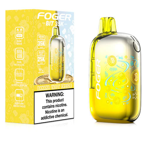 Banana Taffy Freeze Foger Bit 35K disposable vape packaging