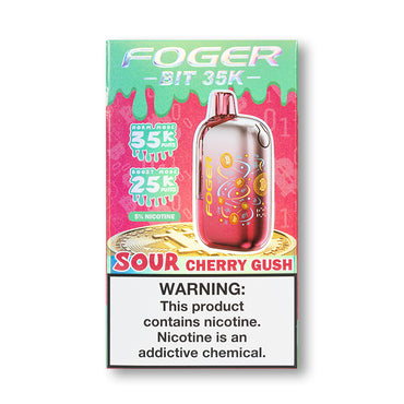 Sour Cherry Gush Foger Bit 35K disposable vape packaging