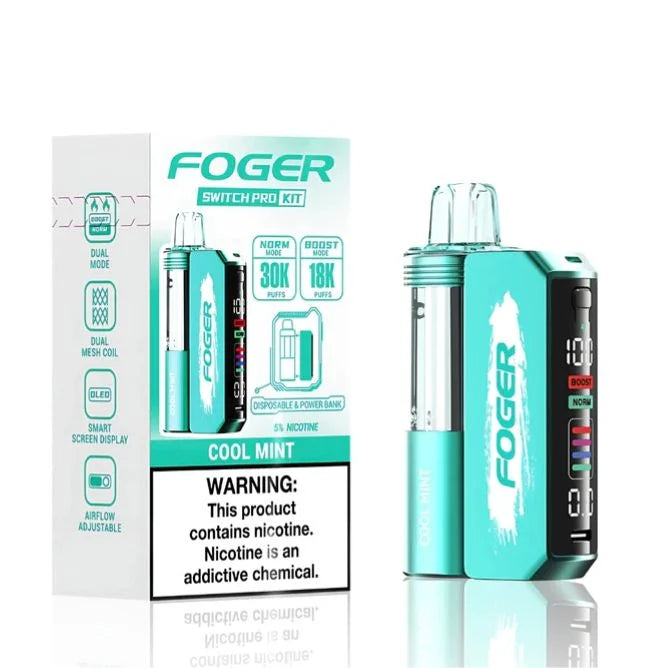 Cool Mint Foger Switch Pro 30K Kit disposable vape packaging