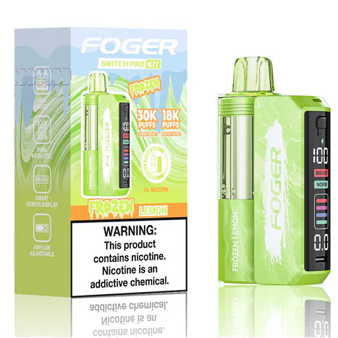 Frozen Lemon Foger Switch Pro 30K Kit disposable vape packaging