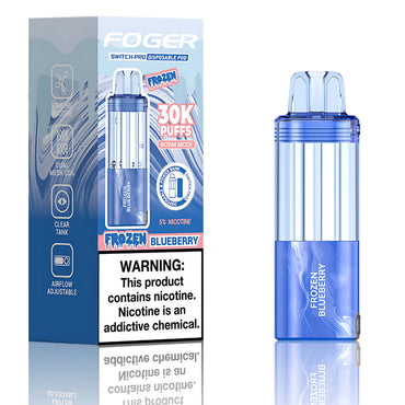 Frozen Blueberry Foger Switch Pro 30K Pod disposable vape packaging