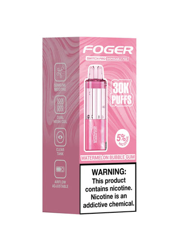 Watermelon Bubble Gum Foger Switch Pro 30K Pod disposable vape packaging