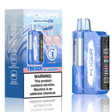 Foger Switch Pro 30K Kit Frozen Blueberry Disposable Vape - Black Coral