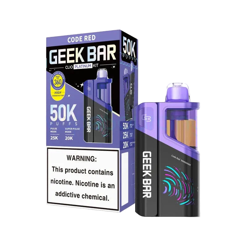 Code Red Disposable Vape - Geek Bar Clio Platinum 50K Kit