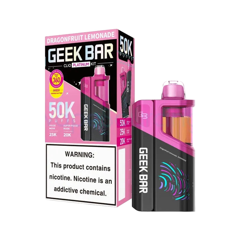 Dragonfruit Lemonade Disposable Vape - Geek Bar Clio Platinum 50K Kit