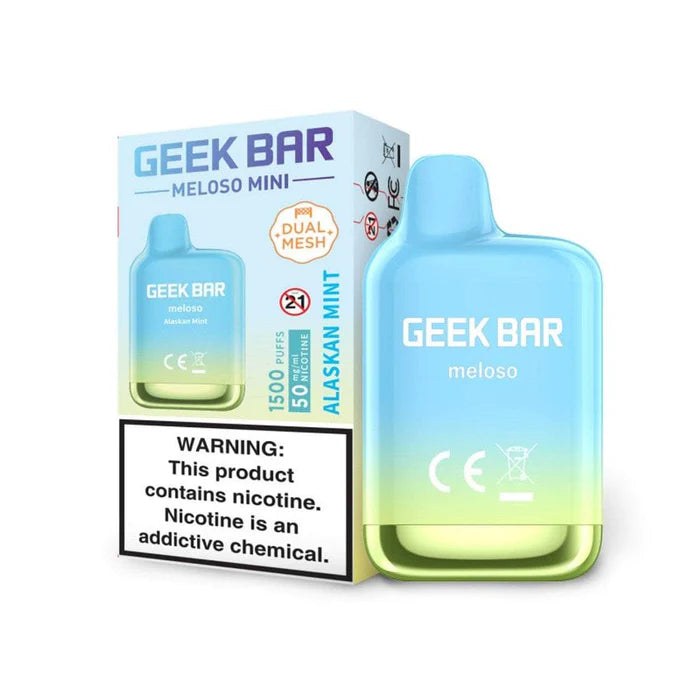 Alaskan Mint Geek Bar Meloso Mini 1500 Disposable Vape Packaging