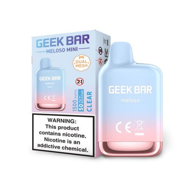 Clear Geek Bar Meloso Mini 1500 Disposable Vape Packaging