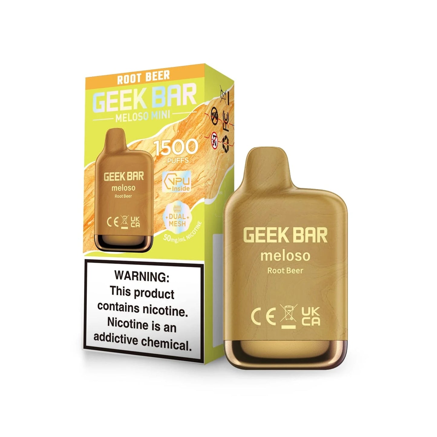 Geek Bar Meloso Mini 1500 Root Beer Disposable Vape - Black Coral