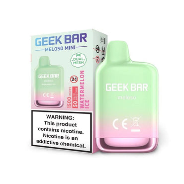 Watermelon Ice Geek Bar Meloso Mini 1500 Disposable Vape Packaging