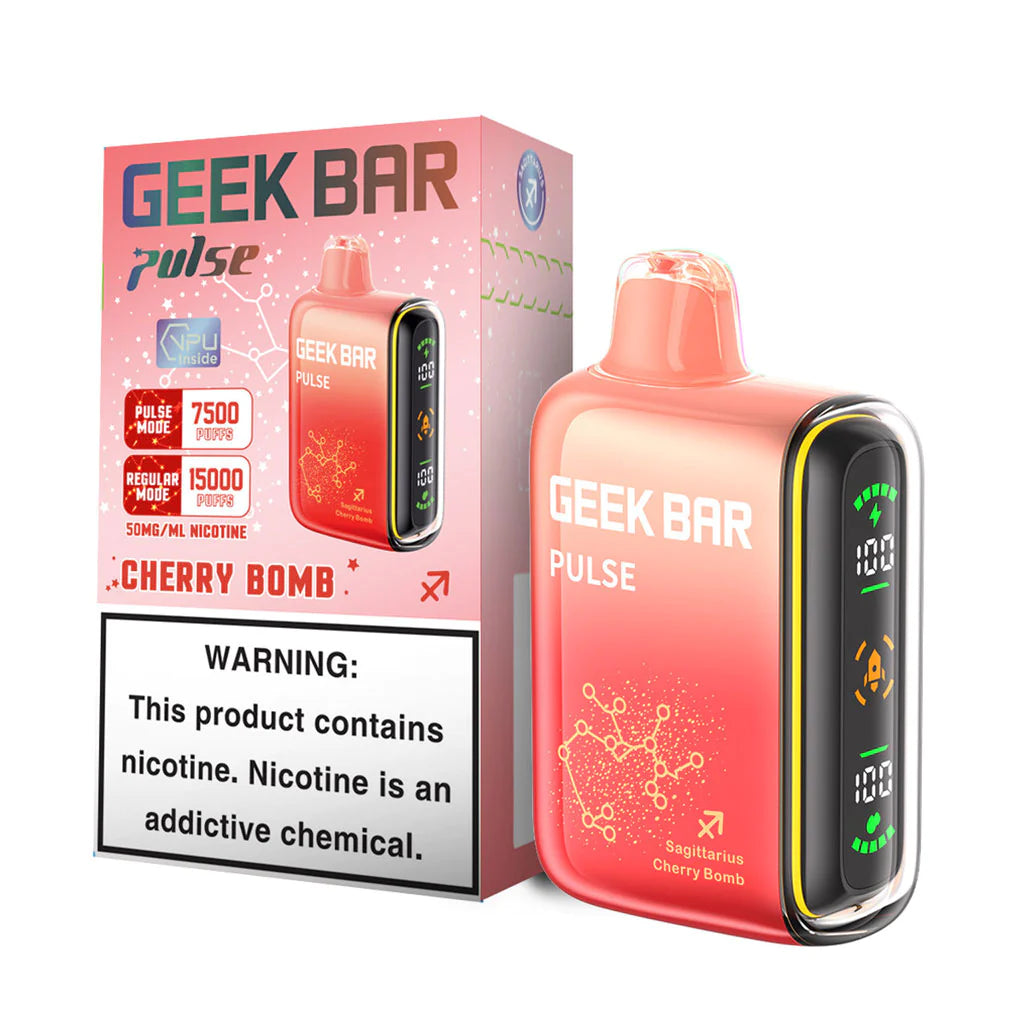 Cherry Bomb Geek Bar Pulse 15000 Disposable Vape Packaging