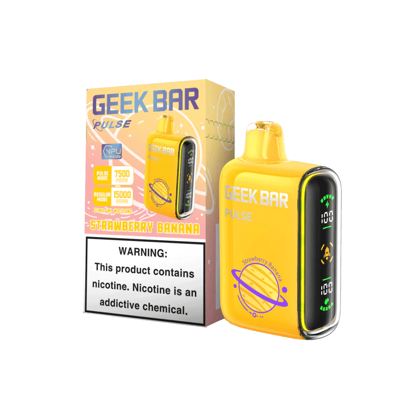 GStrawberry Banana Geek Bar Pulse 15000 Disposable Vape Packaging