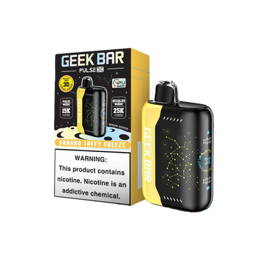 Banana Taffy Freeze Geek Bar Pulse X 25000 disposable vape packaging
