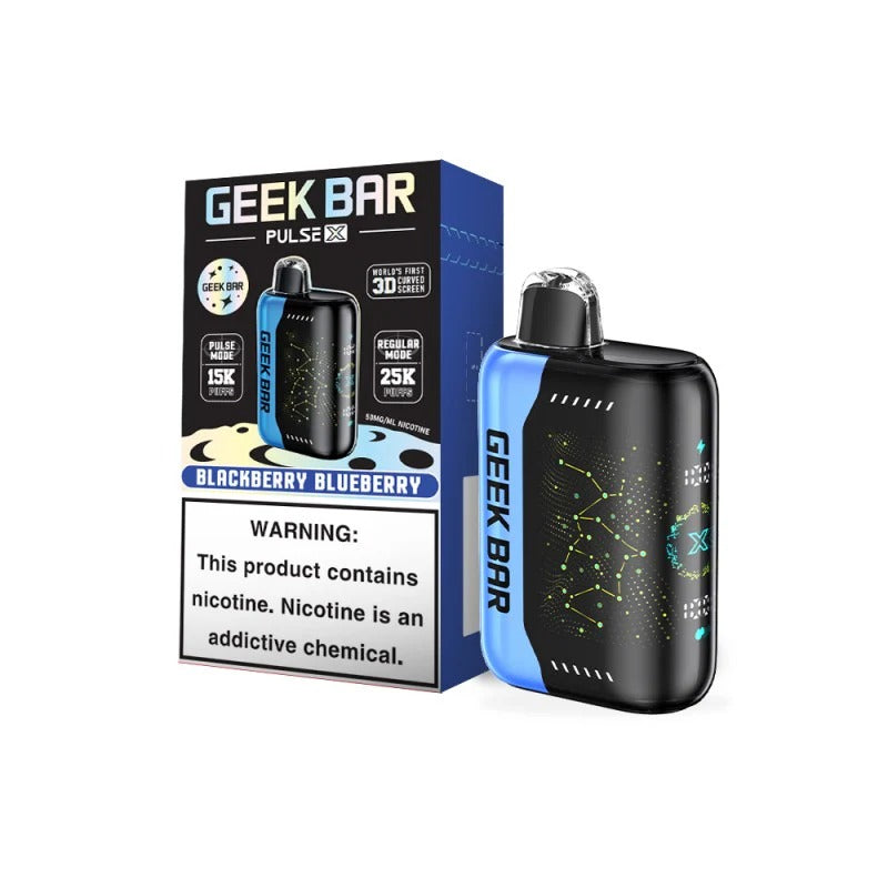 Blackberry Blueberry Geek Bar Pulse X 25000 Disposable Vape Packaging