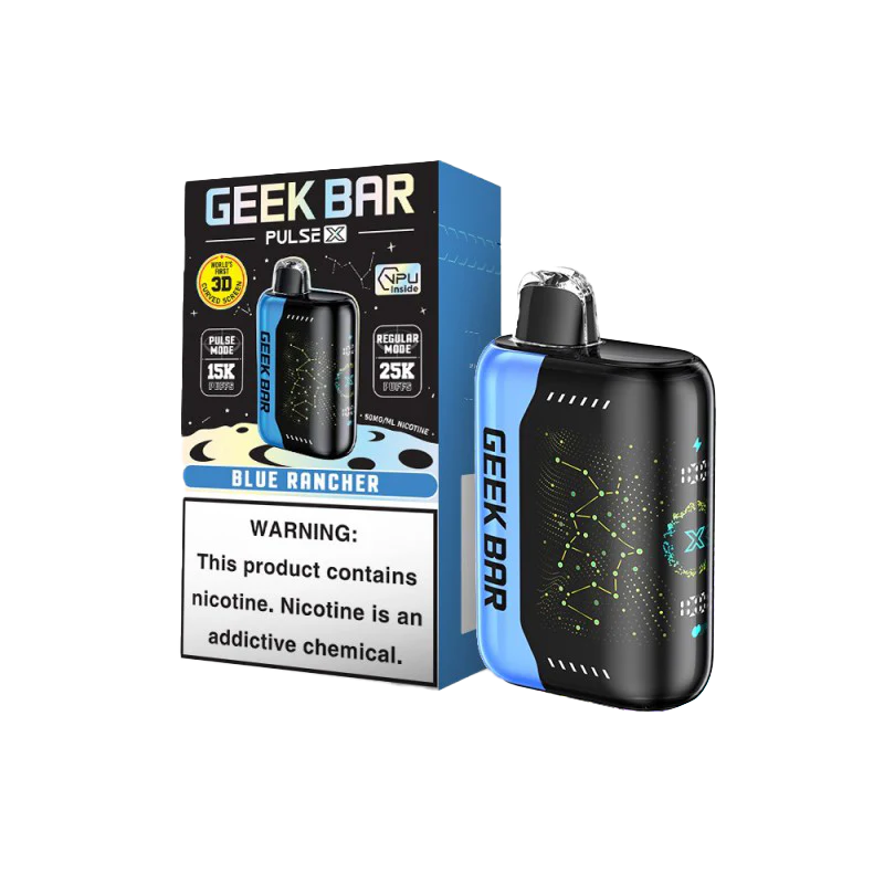 Blue Rancher Geek Bar Pulse X 25000 Disposable Vape Packaging