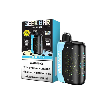 Blue Razz Ice Geek Bar Pulse X 25000 disposable vape packaging