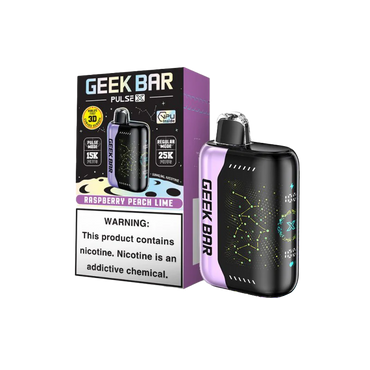 Raspberry Peach Lime Geek Bar Pulse X 25000 Disposable Vape Packaging