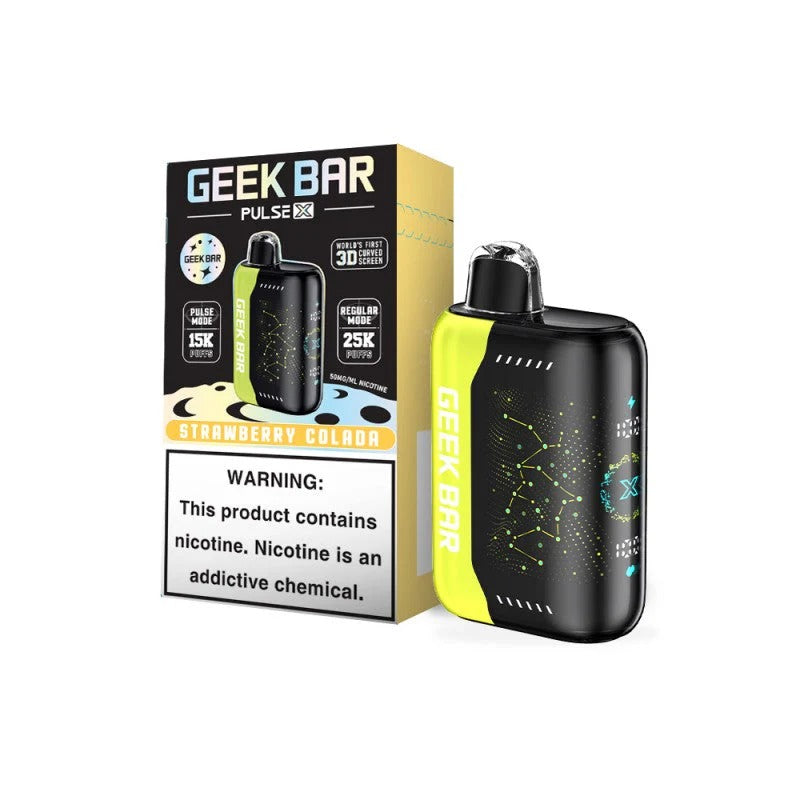 Strawberry Colada Geek Bar Pulse X 25000 Disposable Vape Packaging