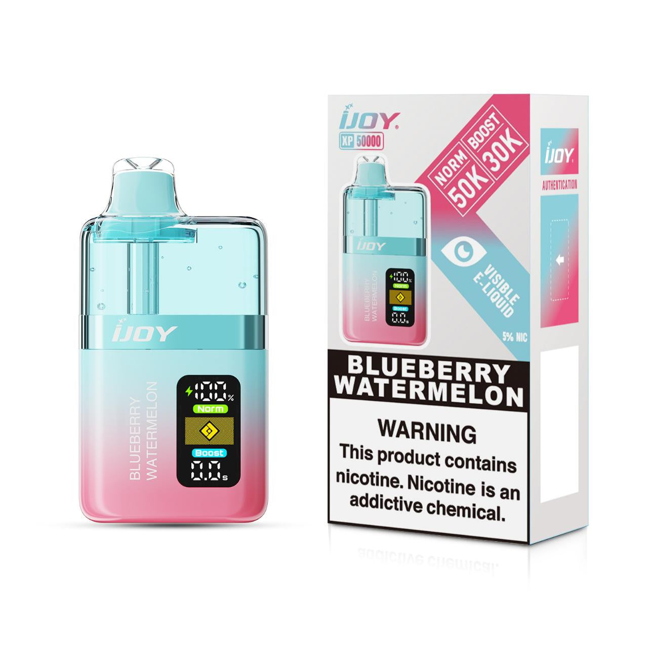 Blueberry Watermelon IJoy XP50000 disposable vape packaging
