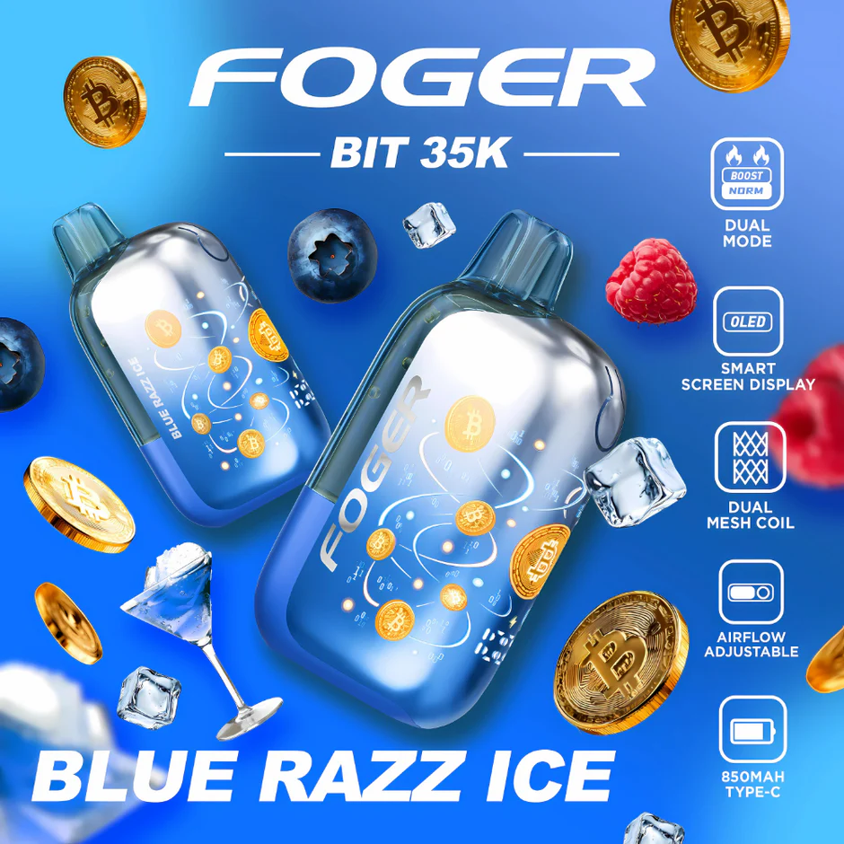 Blue Razz Ice Foger Bit 35K - Black Coral