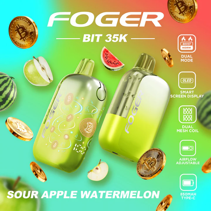 Sour Apple Watermelon Foger Bit 35K - Black Coral