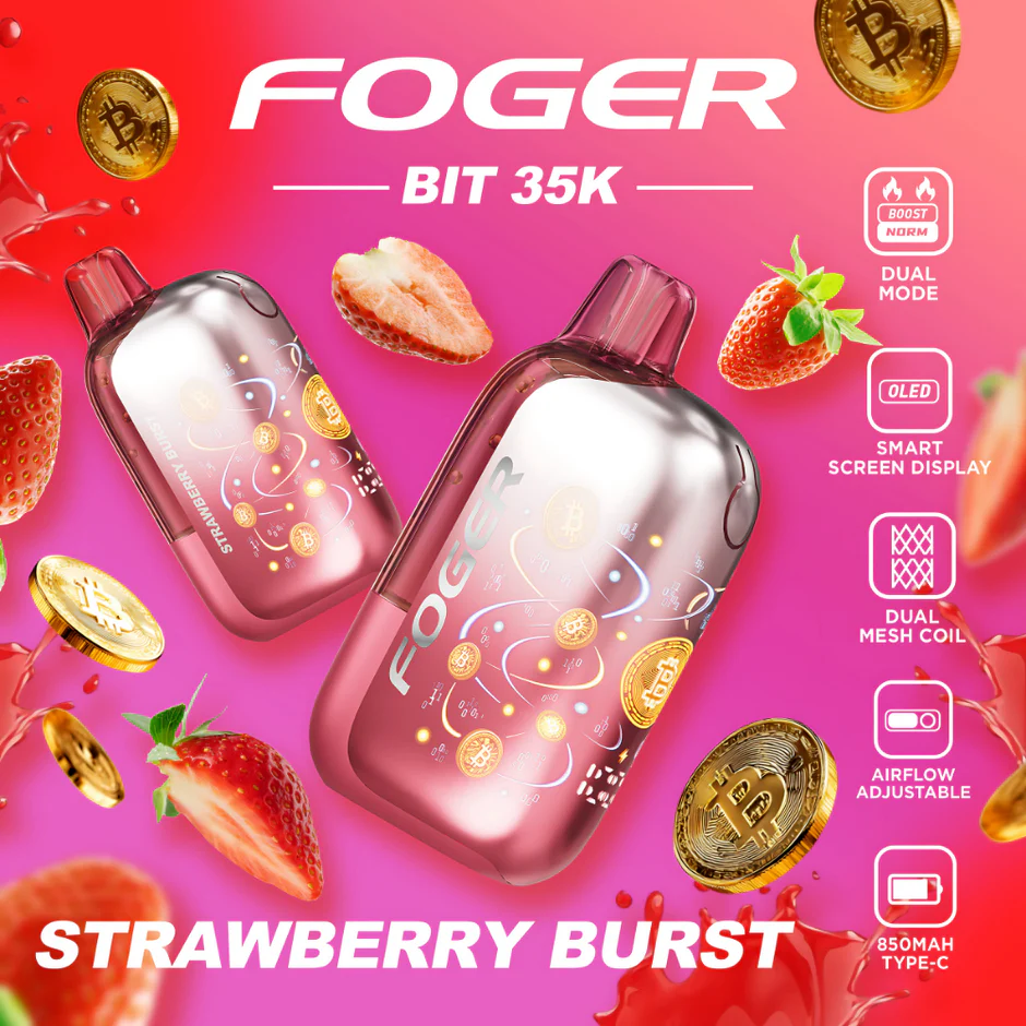 Strawberry Burst Foger Bit 35K - Black Coral