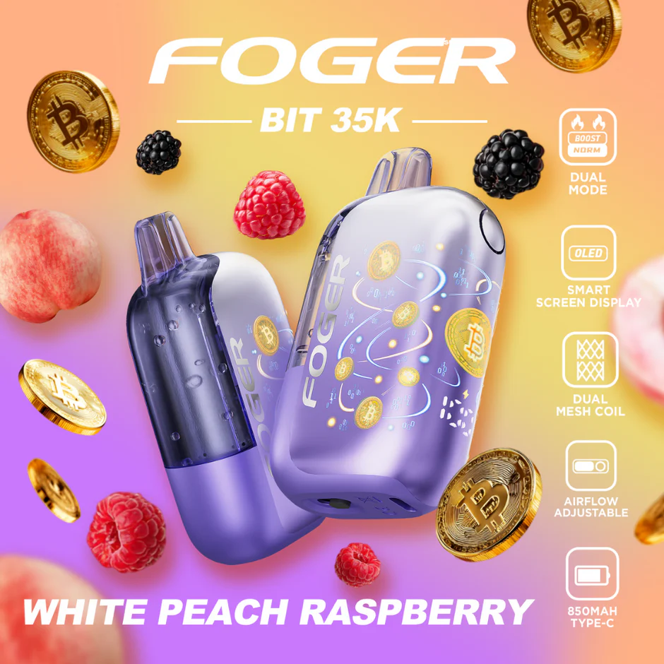 White Peach Raspberry Foger Bit 35K - Black Coral