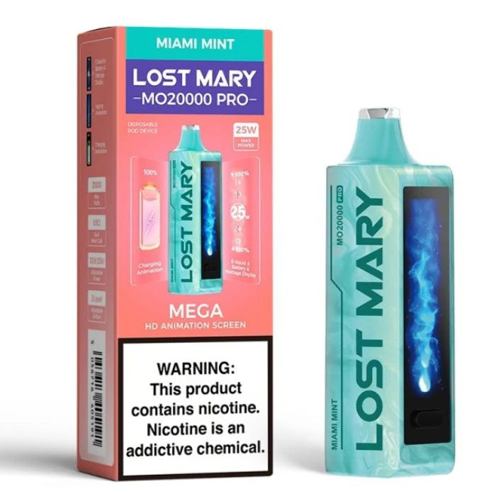 Miami Mint Lost Mary MO20000 Pro disposable vape packaging