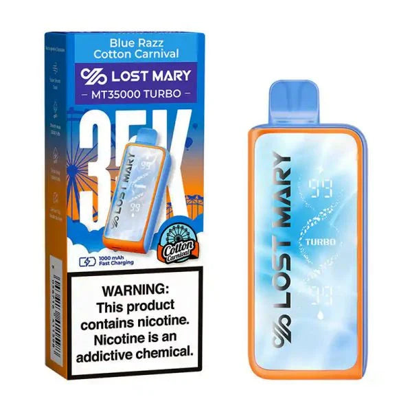 Blue Razz Cotton Carnival Disposable Vape - Lost Mary MT35000 Turbo